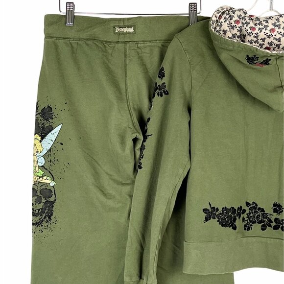 Disney Disneyland Resort Tinker Bell Green Hoodie & Pants Set Girls Size S/XS - Picture 7 of 16